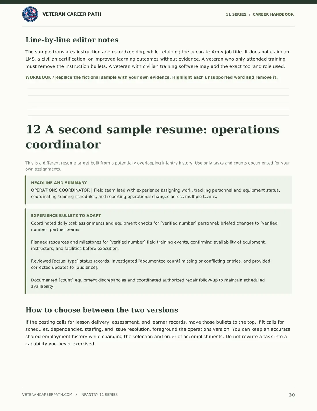 A complete sample résumé you can adapt